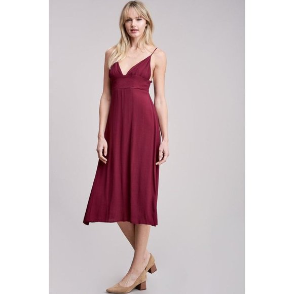 No Rest for Briget Arrays Slip Dress S Burgundy Red Lined NWT Discontinued - Picture 6 of 16